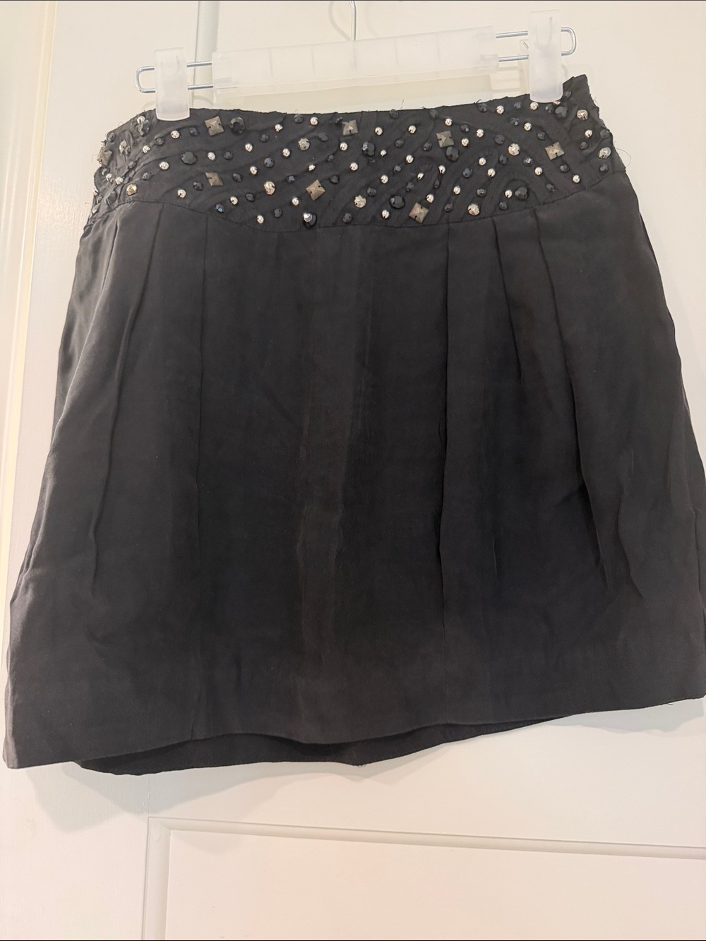 silence + noise Black Mini Skirt with Beaded Waistband